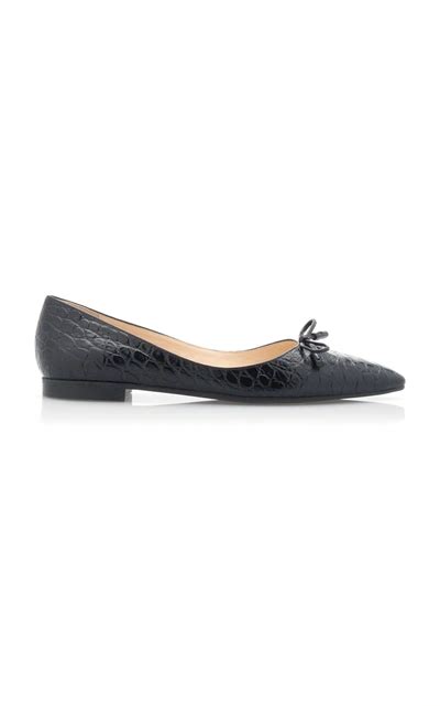 prada crocodile-embossed leather ballet flats|Prada Ballet .